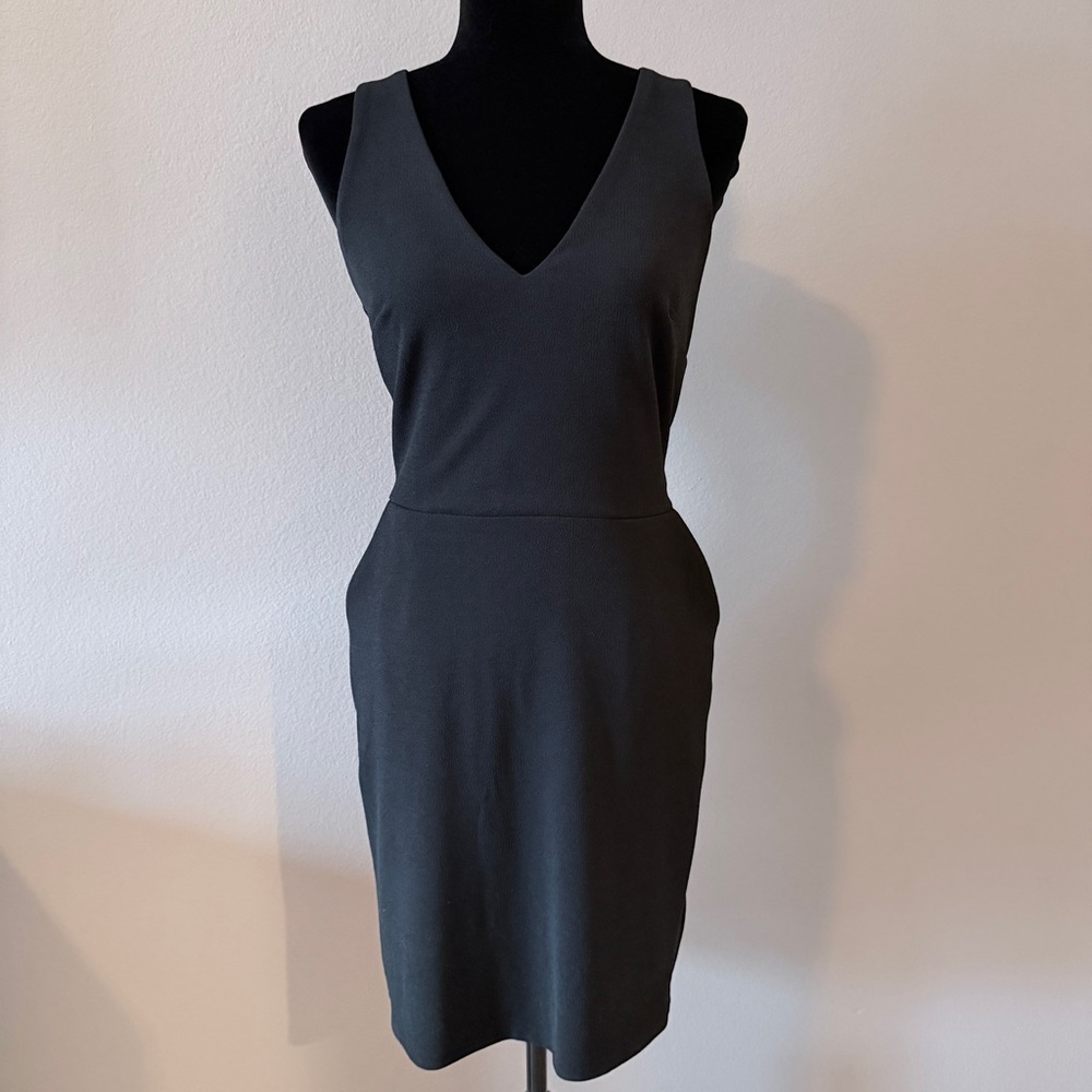 a new day Black V-Neck Midi Sheath Dress